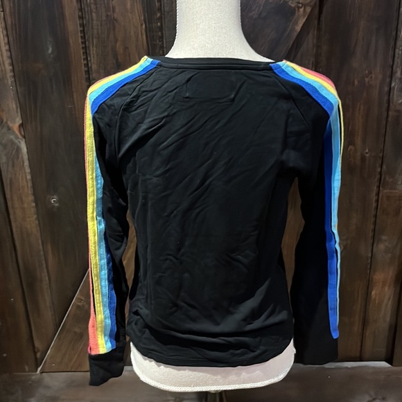 Kangol black long sleeve with rainbow striped sleeves - Picture 4 of 10